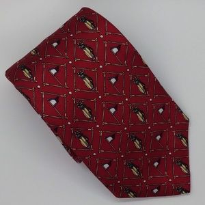 Tommy Hilfiger Gold Themed Red Tie